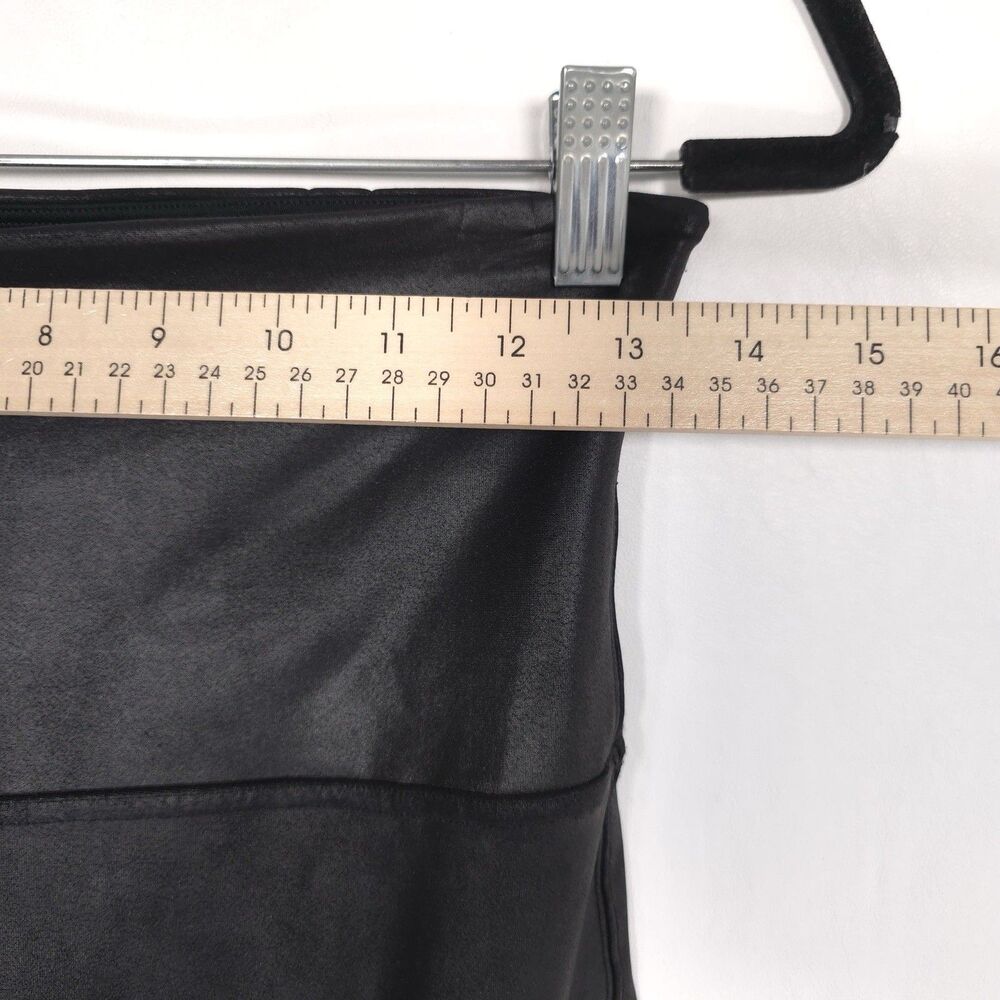 SPANX‎ Faux Leather Size XL Very Black Shiny Moto Leggings 20136R Stretch - Picture 6 of 11